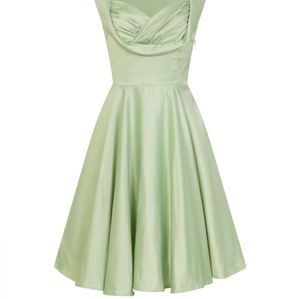 Prom dress GLAMOROUS 1950s Mint Satin Dress
